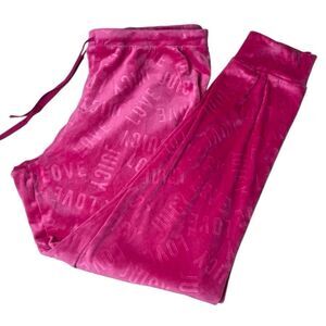 Juicy Couture Fuchsia Velour Lounge Jogger Pants Size Large